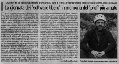 Articolo sulla Prealpina del 23 Ottobre